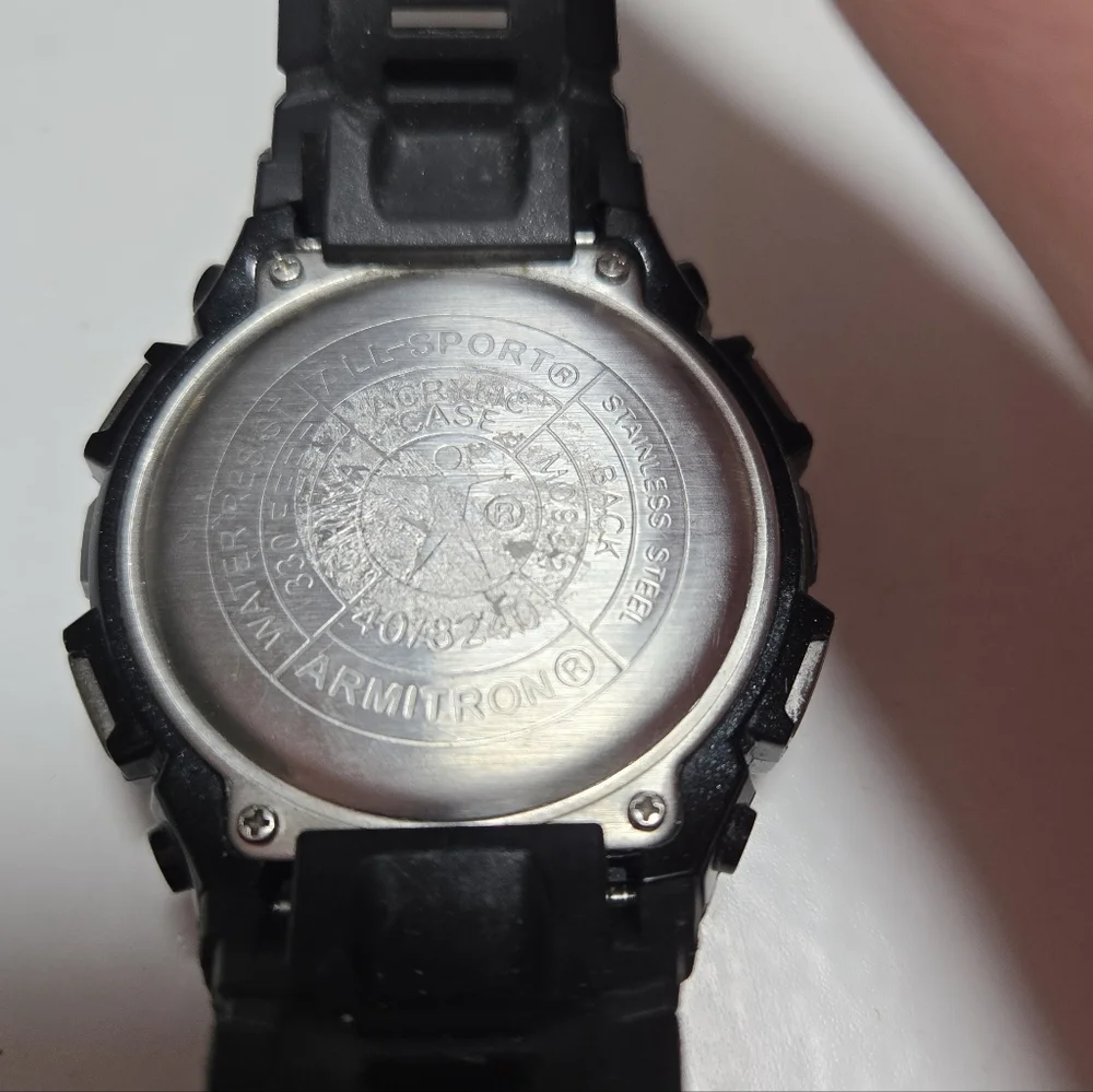Armitron Black Shock Resist Digital watch Needs Batterie Not Tested